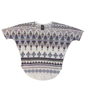Vocal Southwestern Aztec Rhinestone Print Tunic Top Size XL